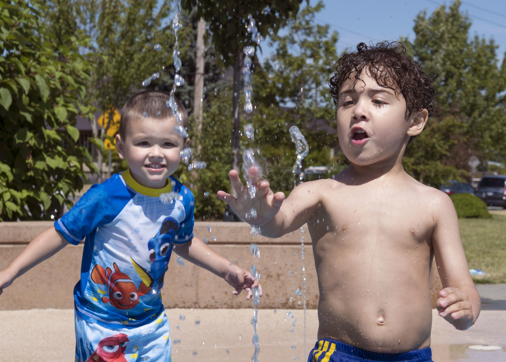 Splashing in the park